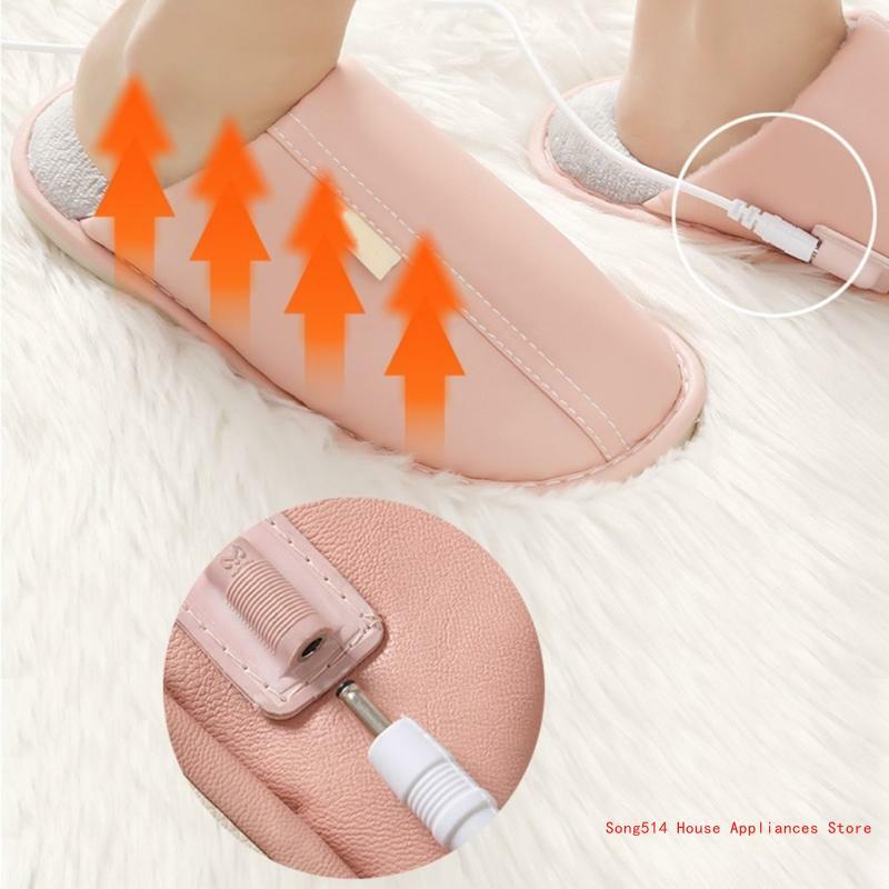 Aquecedor pés elétrico com 3 engrenagens USB chinelos aquecidos inverno sapatos para clima frio presente 95AC