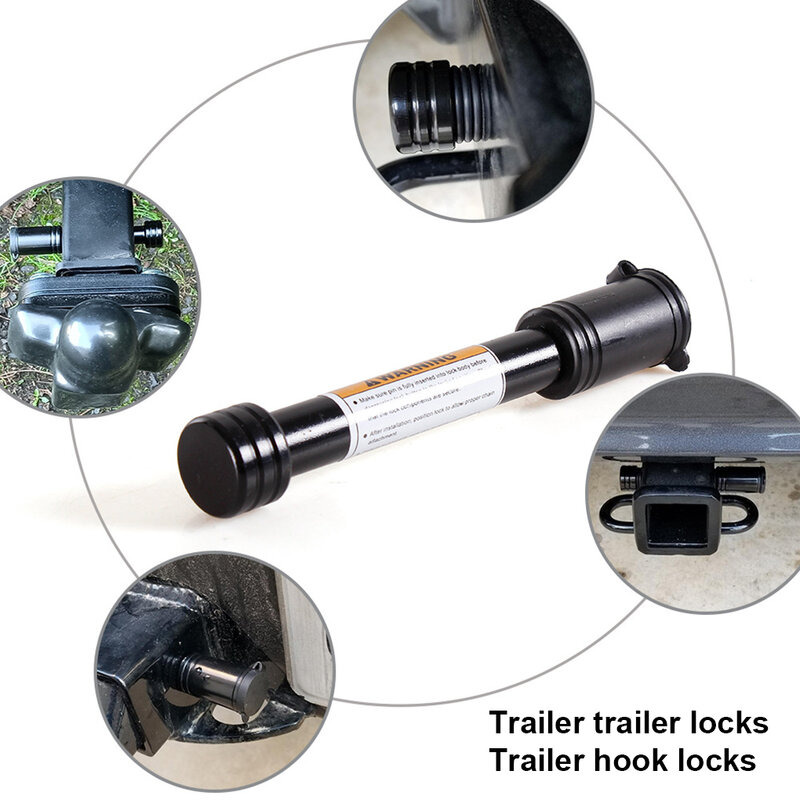 Trailer Hitch Lock, resistente, anti-perdido, Pin do revestimento do pó, acessórios