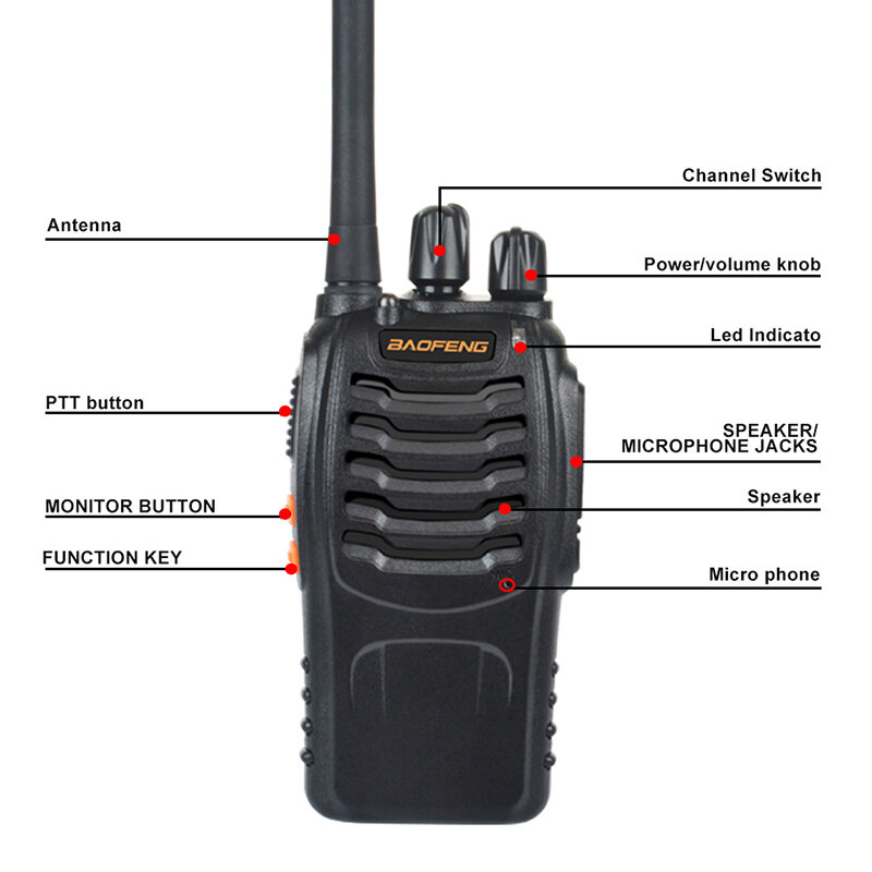 Оптовая продажа/3 шт. Baofeng оригинальная Классическая 888H рация BF888s двухстороннее радио удобная портативная UHF 5 Вт 400-470 МГц рация s