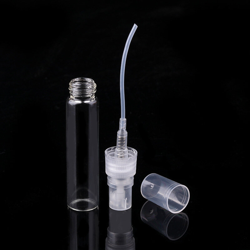 2/3/5/10ml Clear Perfume Bottle Glass Empty Refillable Press Pump Bottles Atomizer Liquid Container Travel Sample Test Tube