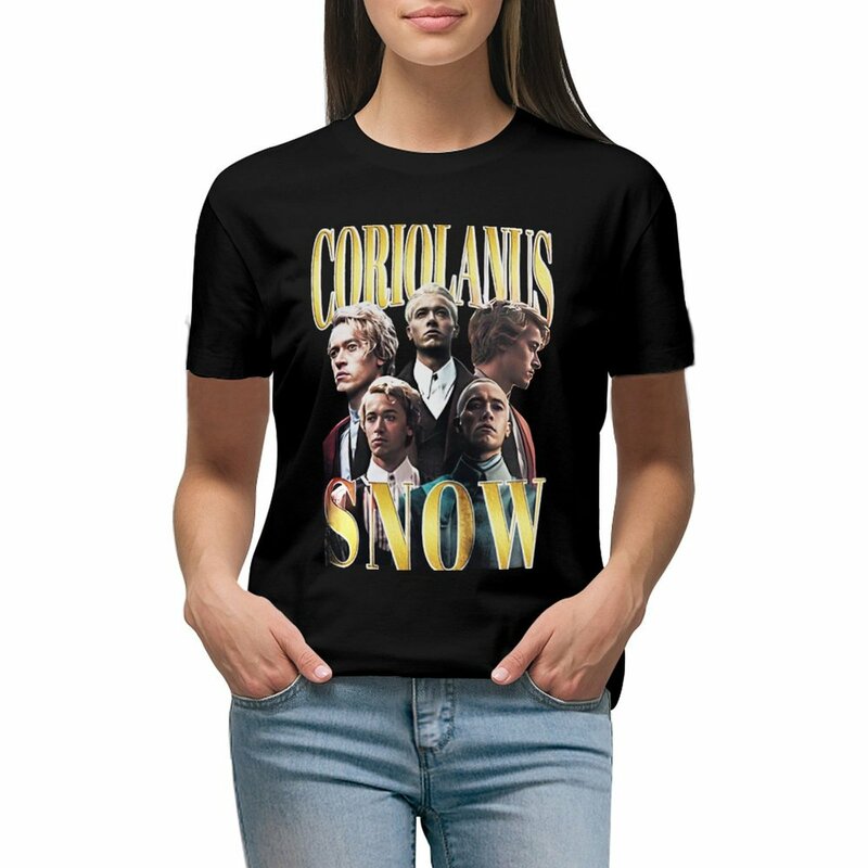 Coriolanus-Chemise de neige style Tom Blyth pour femme, t-shirt vintage, t-shirt surdimensionné, mode, grande taille, médicaments, vêtements