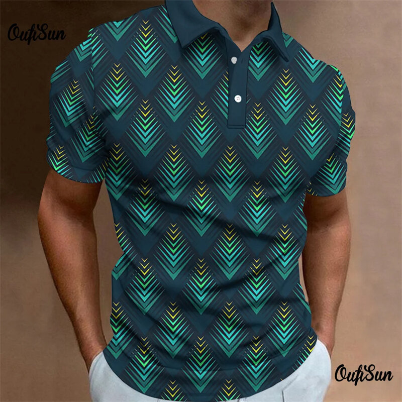 Модная мужская рубашка-поло с 3d принтом, деловые рубашки-поло с коротким рукавом, уличная дизайнерская рубашка большого размера, мужская одежда высокого качества