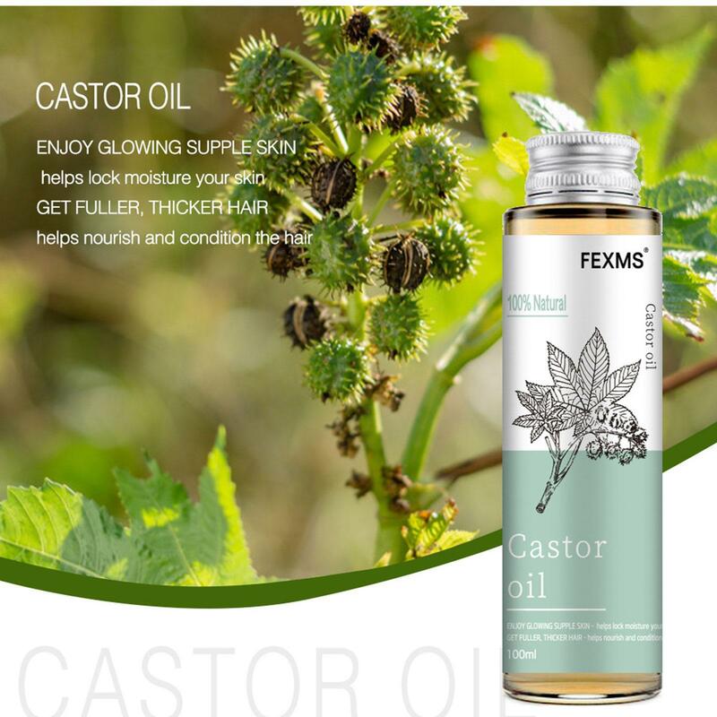 Aceite de ricino puro para el crecimiento del cabello, pestañas y cejas, aceite portador para aceites esenciales, aromaterapia y masaje I5B6