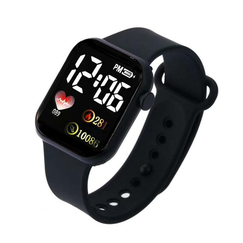 Lindo reloj de pulsera electrónico con estampado de corazón luminoso, reloj de pulsera deportivo Digital LED para niños