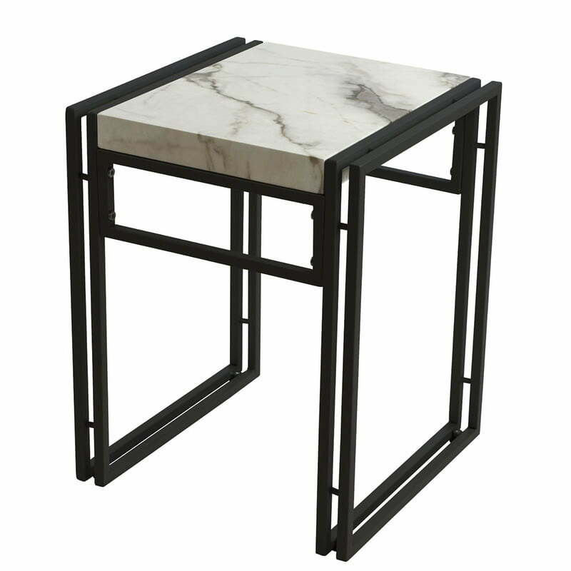 3 предмета, городской Белый Мраморный Кухонный столовый набор для бистро, паба, высокий обеденный стол для бара с двухлучевой сталью
