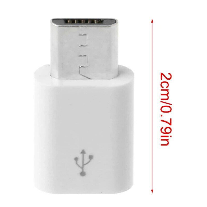 20CB 1PC USB Type C Female to Micro USB Male Adapter Type C Charging Cord Connect Micro USB Charger White Color