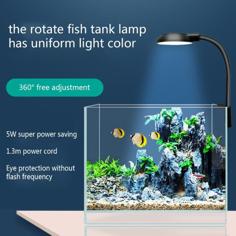 Waterproof Fish Tank Clamp Light, lâmpada Clip ajustável para uso diário