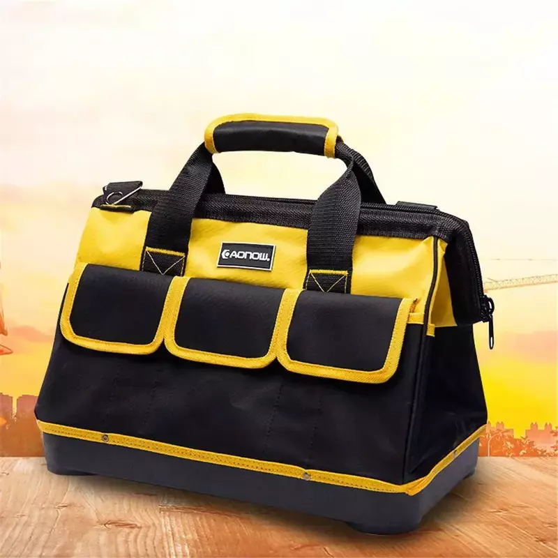 กระเป๋าเครื่องมือ14/16/18/20in ใหม่สีเหลืองกล่องเก็บของหนัก1680D ช่างไฟฟ้ากันน้ำทนต่อการสึกหรอใช้งานได้จริงสะดวก