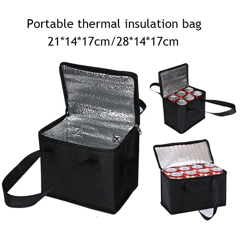 Portable Lunch Cooler Bag Folding Insulation Picnic Ice Pack Food Thermal Bag Outdoor Picnic Tin Foil Food Bags Drink Carrier