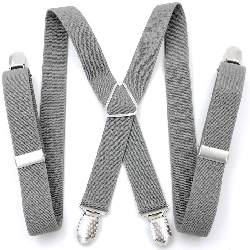 Bretelles élastiques en polyester pour hommes et femmes, vintage, 2.5x100cm, 4 clips, fjWedding, suspension pour jupes