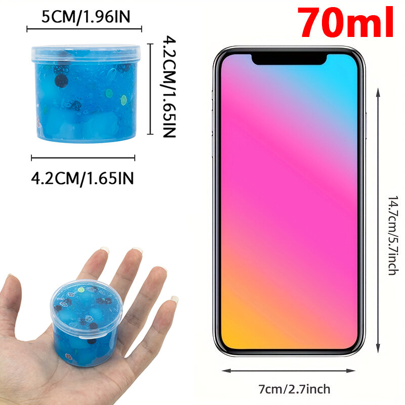 70/300ml Large Capacity Crunchy Slime Kit Premade Crystal Slime Set Super Soft And Non-Sticky Jelly Cube Slime Party Favor Gifts
