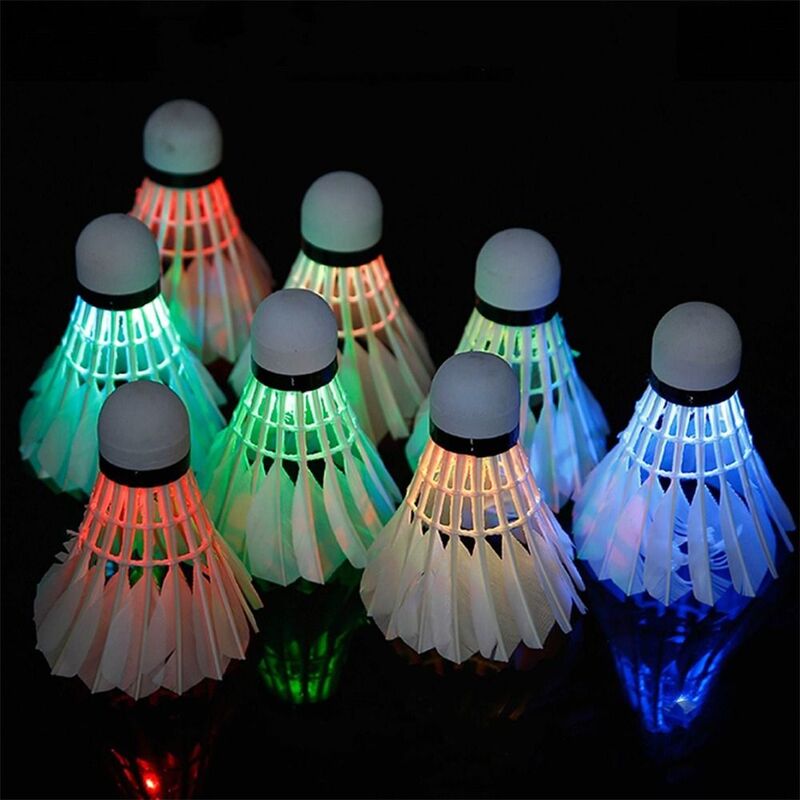 Bolas luminosas LED Badminton Iluminação, Peteca brilhante colorida, Jogo ao ar livre, Noite escura