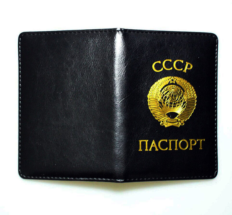 CCCP-funda de pasaporte de piel sintética para hombre y mujer, portatarjetas de certificación protectora para documentos de viaje de la Unión soviético, URSS, Rusia