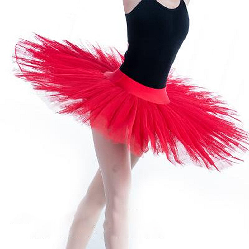 Профессиональная балетная пачка черного белого красного цвета, танцевальный костюм для женщин, балетная пачка для взрослых, балетная танцевальная юбка с нижним бельем