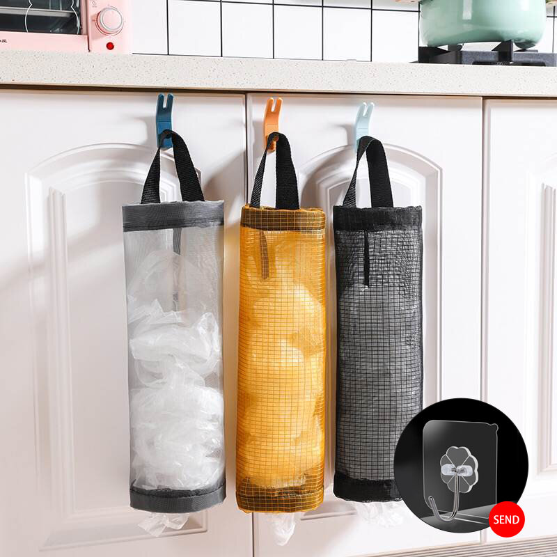 ถุงเก็บขยะแบบแขวนจัดระเบียบที่ใส่ถุงพลาสติกสำหรับห้องครัวที่เก็บถุงใส่ขยะ