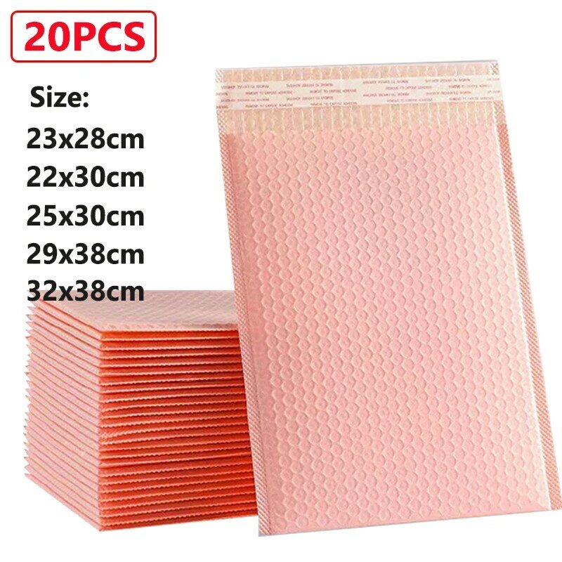 Bubble Mailers Light Pink Poly Bubble Mailer Self Seal Padded Envelopes Gift Bags 20PCS Packaging Envelope Bags For Book 29x38cm