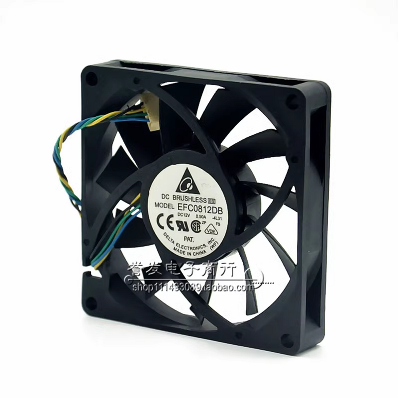 Ventilateur PWM EFC0812DB, Ventilateur de refroidissement pour Delta 8CM 80MM 8015 80*80*15MM 12V 0.5A 4 fils