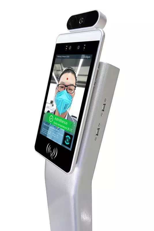 8-Zoll-Touchscreen-Gesichtserkennung und Temperatur messung Zugangs kontrolle Zeiter fassung maschine