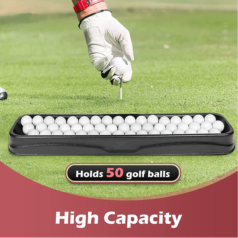 Durável ABS Strip Golf Ball Container, Detém 50 Bolas De Golfe, Outdoor e Indoor Golf Supplies, Acessórios Da Prática