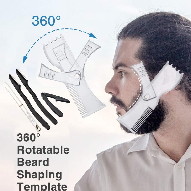 Beard Shaping Tool Beard Stencil Guide Template Outline Beard Shaper for Men
