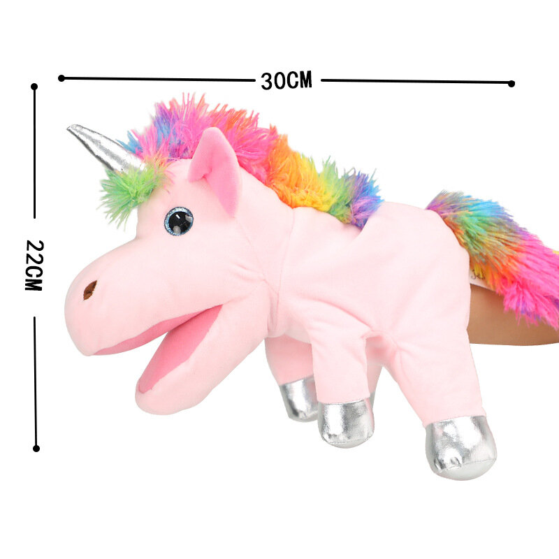30cm 2 Stil Cute Unicorn Plüsch Handpuppe Puppe Spielzeug Stofftier Weichen Geschenk für Kinder Kinder Erwachsene