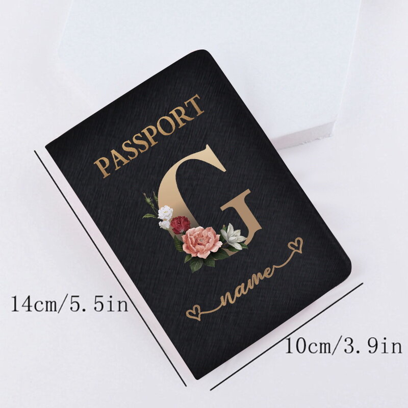 Customize Name Passport Cover Travel Passport Holder ID Cover Portable Bank Card Passport Letter Series Business PU Leather Case