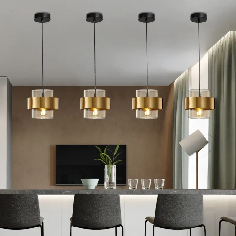 Скандинавская Минималистичная креативная индивидуальная Подвесная лампа в стиле постмодерн, роскошная Золотая люстра для коридора, ресторана, спальни, прикроватная люстра