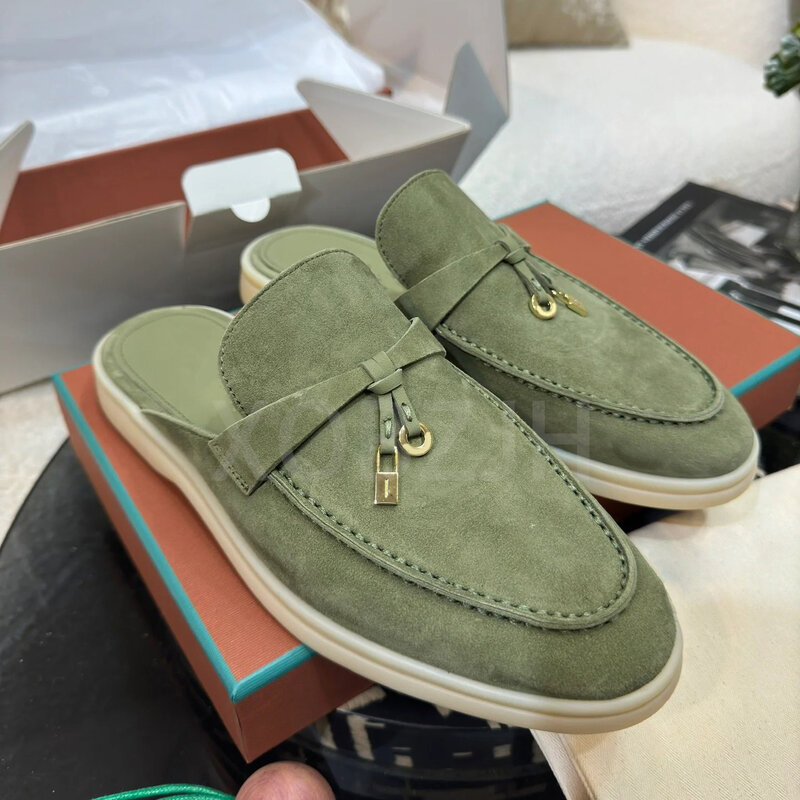 High Quality Comfortable Slippers for Women Loafers Summer Walk Shoes 2023 Classic Leather and Fabric Feel Sandals Men