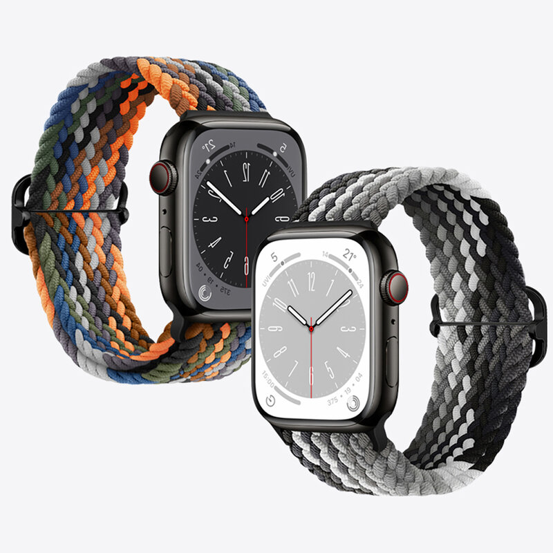 Bracelet tressé Solo Loop pour Apple Watch Band, iWatch Series 8, 9, 3, se, 5, 6, 7, Ultra 2 Strap, 44mm, 40mm, 45mm, 49mm, 41mm, 45mm