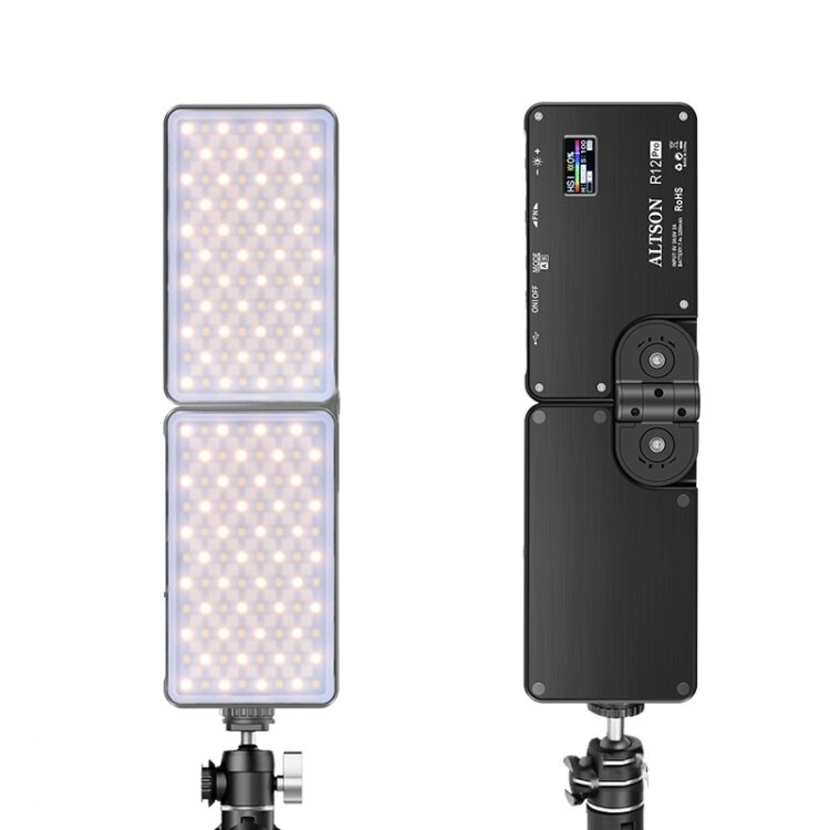ALTSON R12 Pro Mini przenośne 316 ledy 20W 2600-12000K składane oświetlenie fotograficzne światła do napełniania RGB