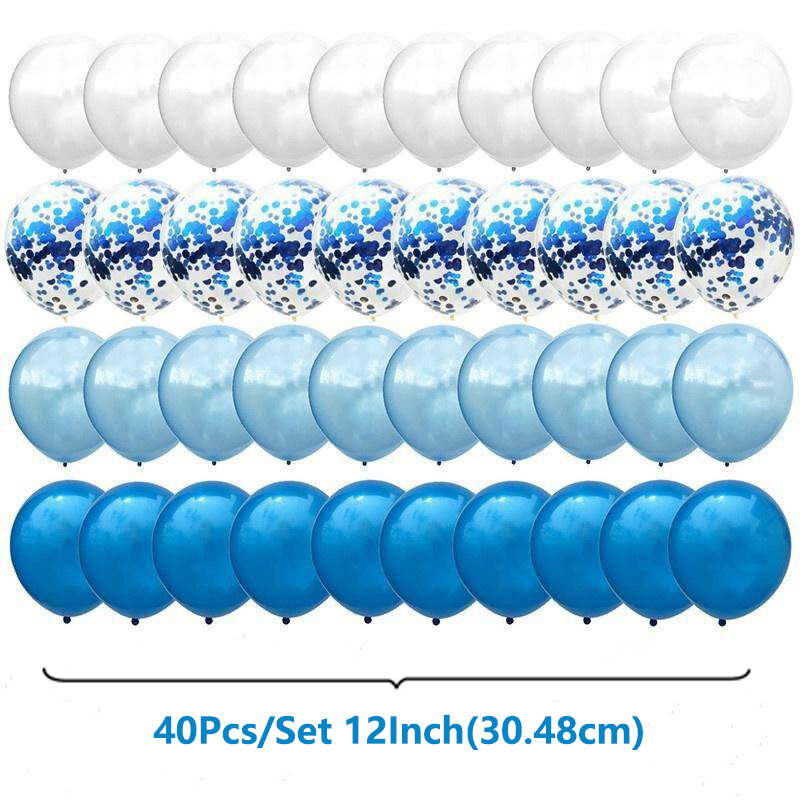 40 Stks/set 12Inch Mix Blauw Rose Goud Confetti Latex Ballon Voor Verjaardag Baby Shower Trouwballonnen Feestdecoraties