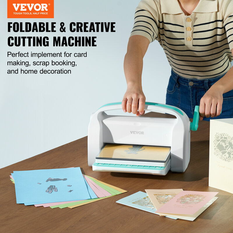 VEVOR 6/9in Manual Die Cutting Embossing Machine Mini Abertura Scrapbooking Handmake Ferramentas para DIY Arte Artesanato Cartão Decorações