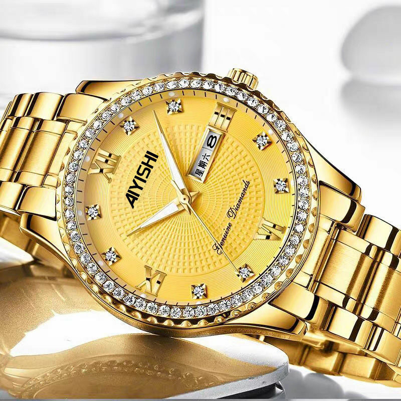 Neue Mode Männer Business Uhr Edelstahl Band Legierung Quarz Armbanduhr Casual Kalender Herren Uhren Luxus Sport Uhren