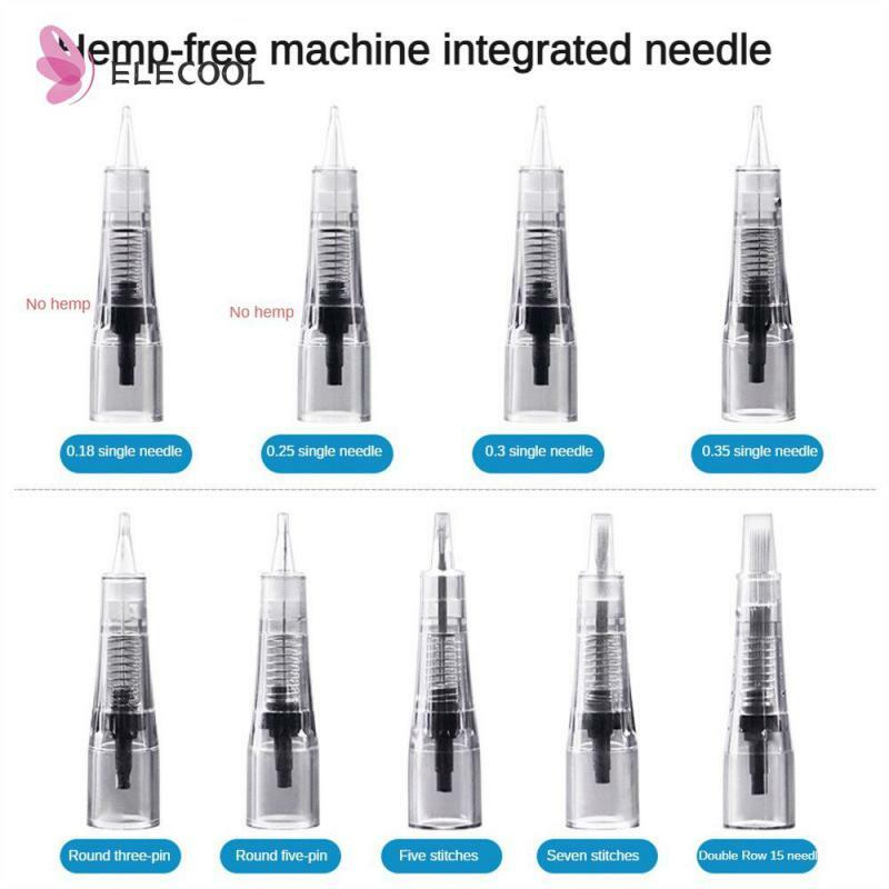 Tattoo Needles Cartridges For Permanent Eyebrow Lips Needles Embroidery Microblading Makeup Needles Anesthetic Free