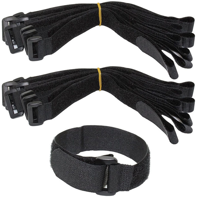 Nylon Reverse Buckle Strap, Cable Ties Fastener Tape, auto-adesivo, Hook Loop, Linha de acabamento pegajoso, 15Pcs, 2,5 centímetros de largura