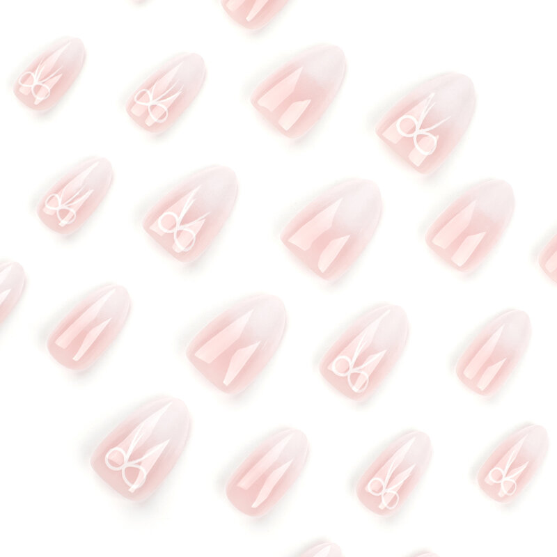 Обнаженные нажатия ногтей Короткая круглая голова Фальшивые ногти Дизайн Бабочки Фальшивые ногти Девушки DIY Метки Искусство Метки 24Pcs