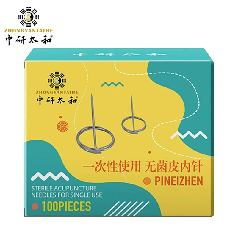 ZHONGYAN TAIHE 100pcs/box Sterile Acupuncture Needle for Single Use Intradermal Press Needle Disposable Embedded Skin Needle