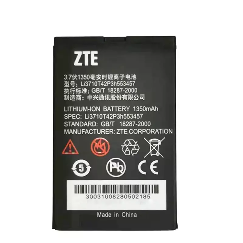 Mini substituição de bateria para Zte, 3.7V, 1000mAh, Li3710T42P3h553457, alta qualidade