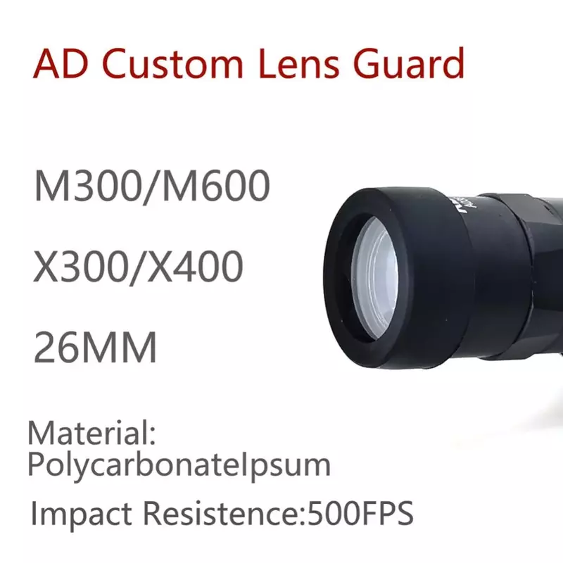 Taktische jagd waffe led licht ad taschenlampe benutzer definierte linsen schutz sro mro red dot visier schutz für tr1 m300 m600 x300 x300v