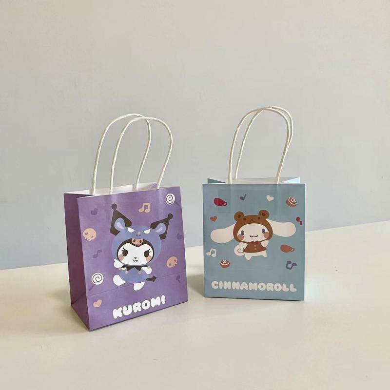 Sanrio-Bolsa de almacenamiento Kawaii Mymelody Kuromi Cinnamoroll, bolso de mano de dibujos animados para estudiantes, bolsa de regalo de cumpleaños para niños, nuevo