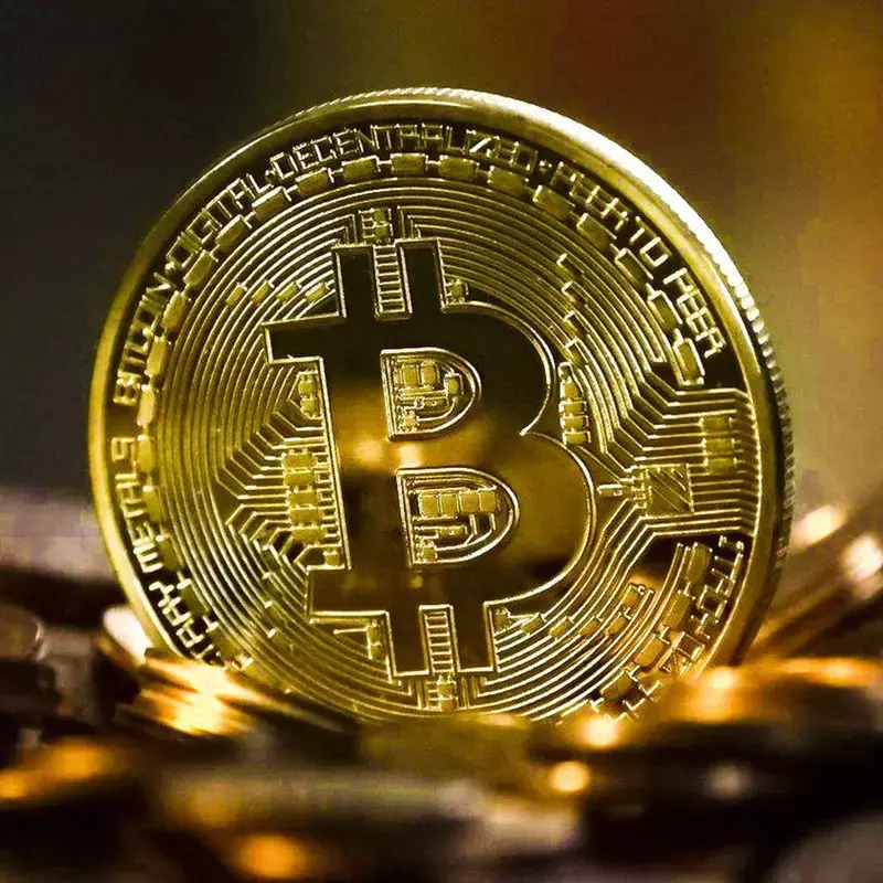 เหรียญ Bitcoin สะสมชุบทองของขวัญที่ระลึกทางกายภาพของ casascius bit BTC โลหะโบราณ