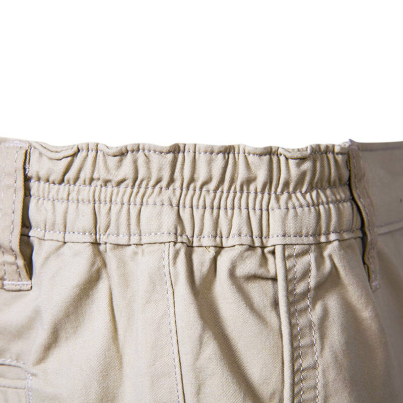 2021 Nouvel été 100% Coton Solide Short Hommes Shorts pour hommes à taille élastique sociale d'affaires décontractées de haute qualité Short de plage 10 couleurs