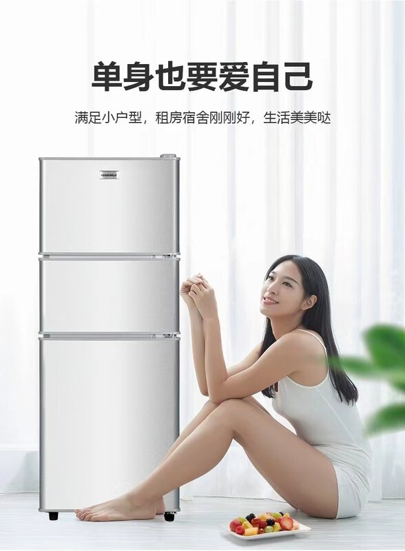 Shenhua Xiaoice 박스 가정용 소형 냉장 냉동 학생 기숙사, 136 리터 더블 문짝 냉장고