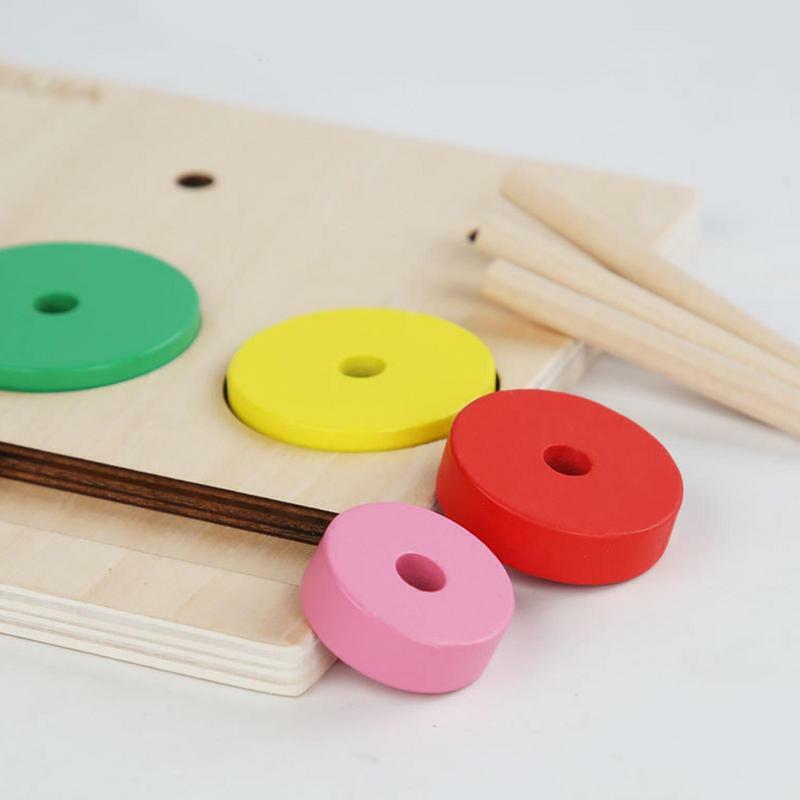 Hanoi Tower drewniany pierścień układarka dla dzieci wczesne zabawki edukacyjne klasyczne matematyczne Puzzle zabawki Montessori prezenty urodzinowe