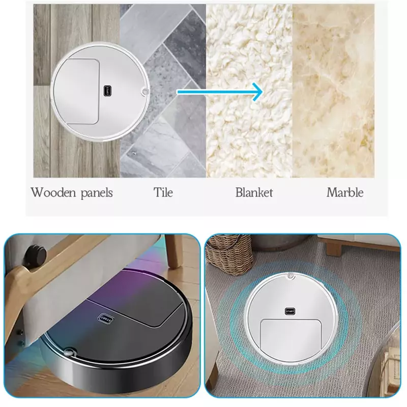 Home Smart Sweeping Robot Mini Auto Vacuum Hair Dust Remover Household Floor Washing Sweeper