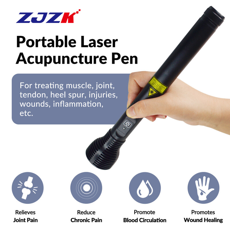 ZJZK1000mW 808nm 레이저 침술 펜, 등 마사지 기구, 물리 치료 장비