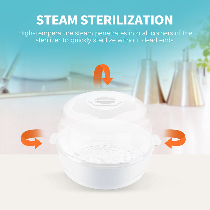 Microwave Steam Sterilizer for Baby Bottles Temperature Nipple Sterilizer Bottle Holder Storage Box Baby Bottle Warmer BPA Free