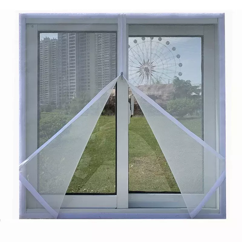 Weißes Multi-Size-Fenster gitter mit selbst klebendem Reiß verschluss, Moskito netze für Fenster Anti-Moskito-Fenster tür Vorhang gitter