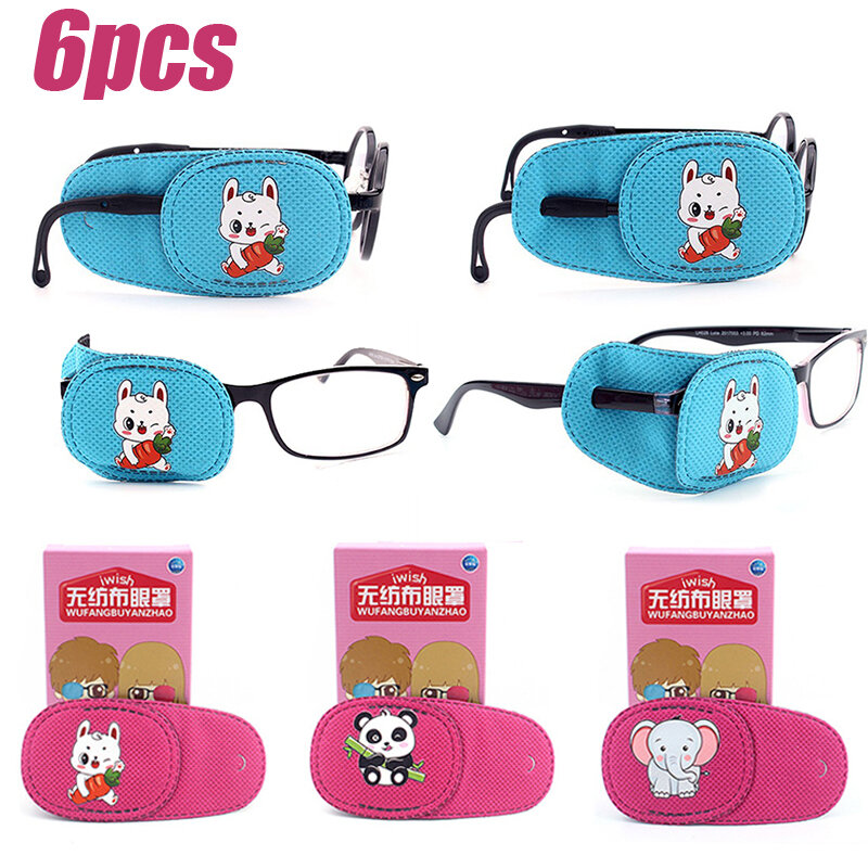 6PCS Children Occluders for Glasses Medical Lazy Eye Patch Eyeshade Eye Stickers Kids Strabismus Treatment Amblyopia Eye Cover