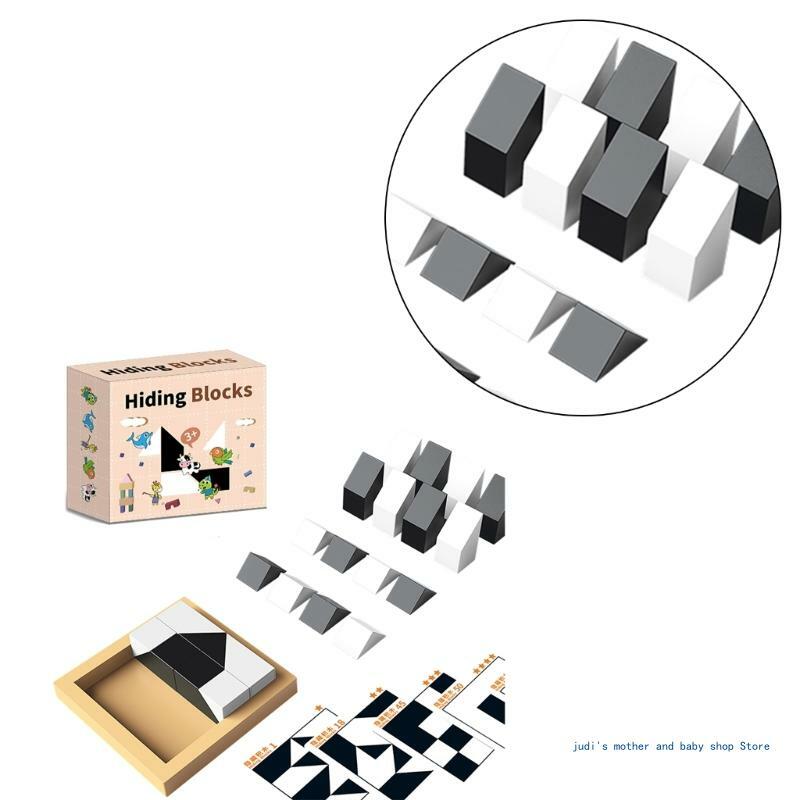 67JC Set Blok Persembunyian untuk Anak-anak Mainan Blok Puzzle Montessori Mainan Pembelajaran Puzzle Intelijen Hadiah